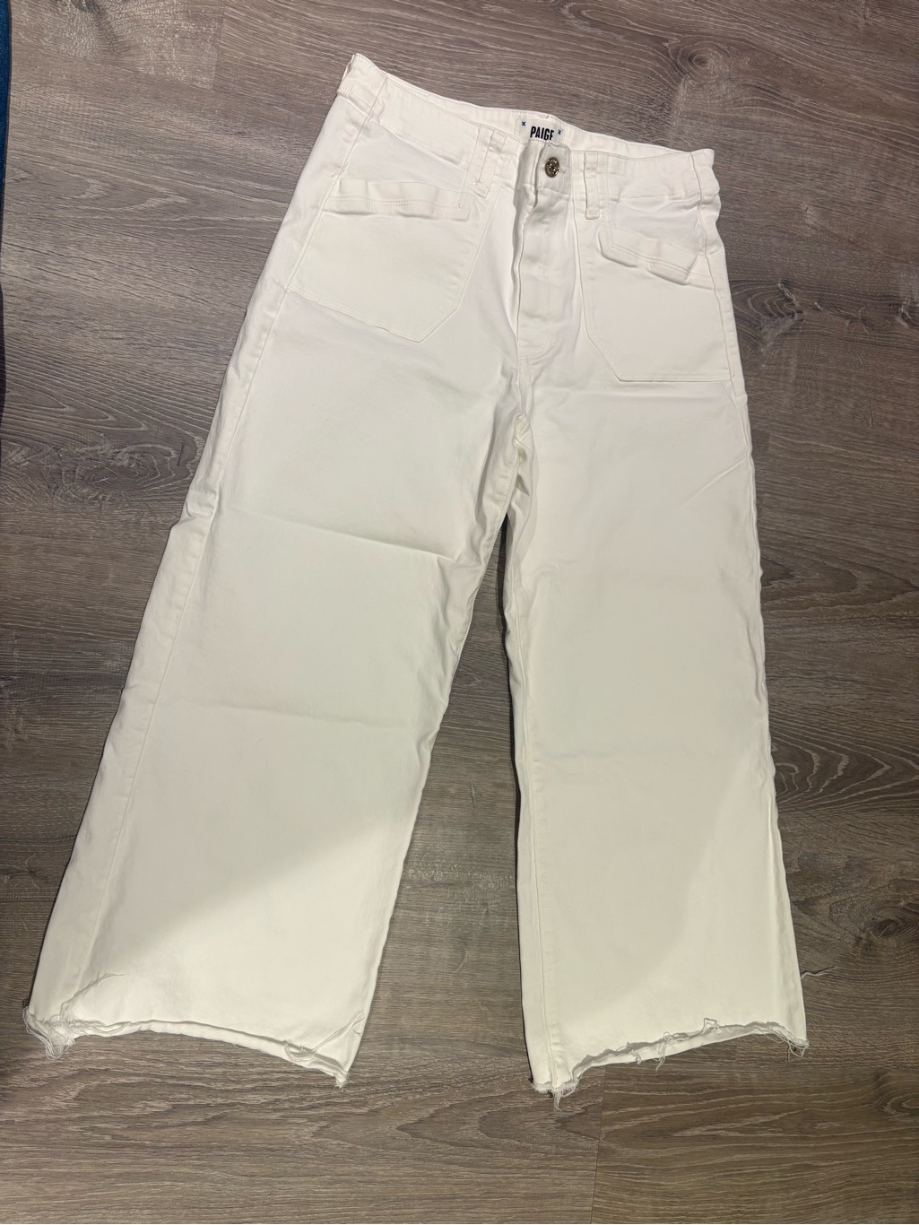 Paige White High-Rise Wide Leg Jeans